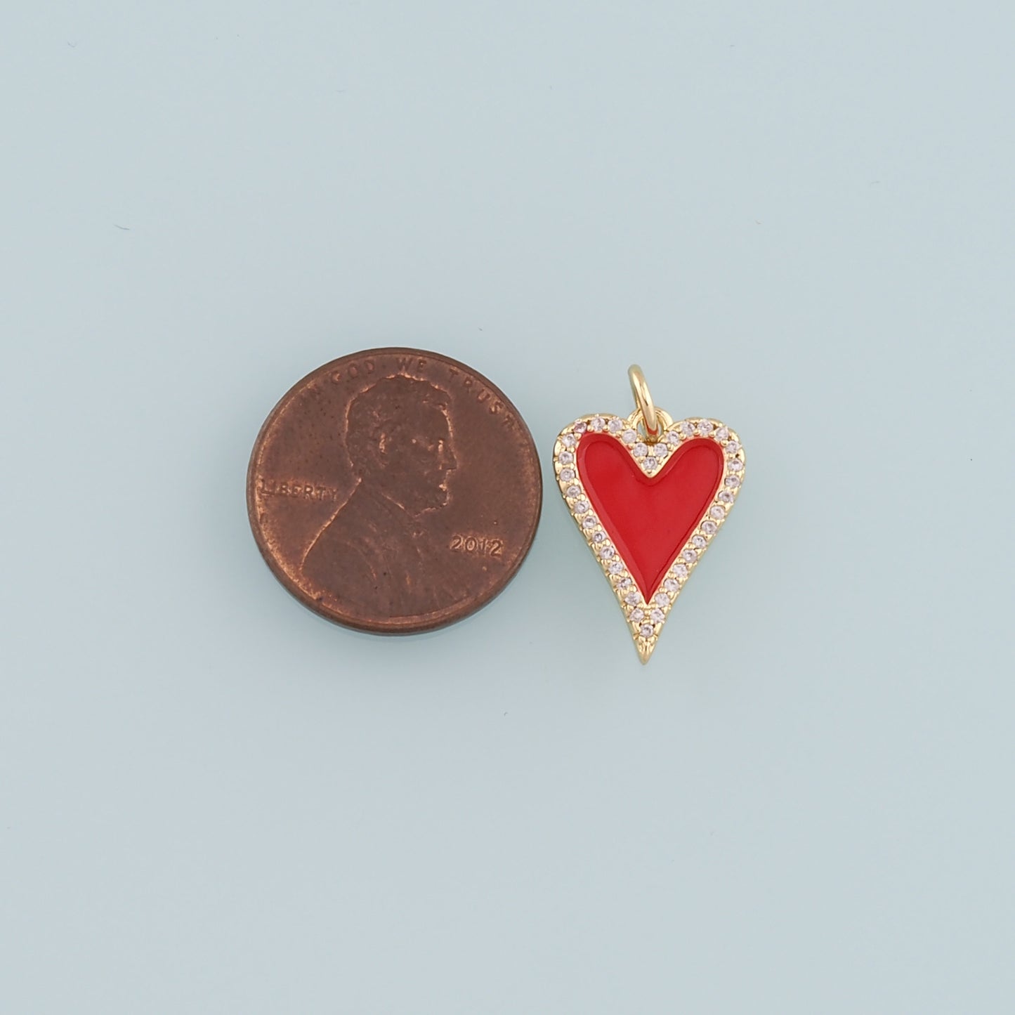 Gold Heart Charms,18K Gold Filled Heart Pendant,Enamel Heart Charm Bracelet Necklace for DIY Jewelry Making Supply