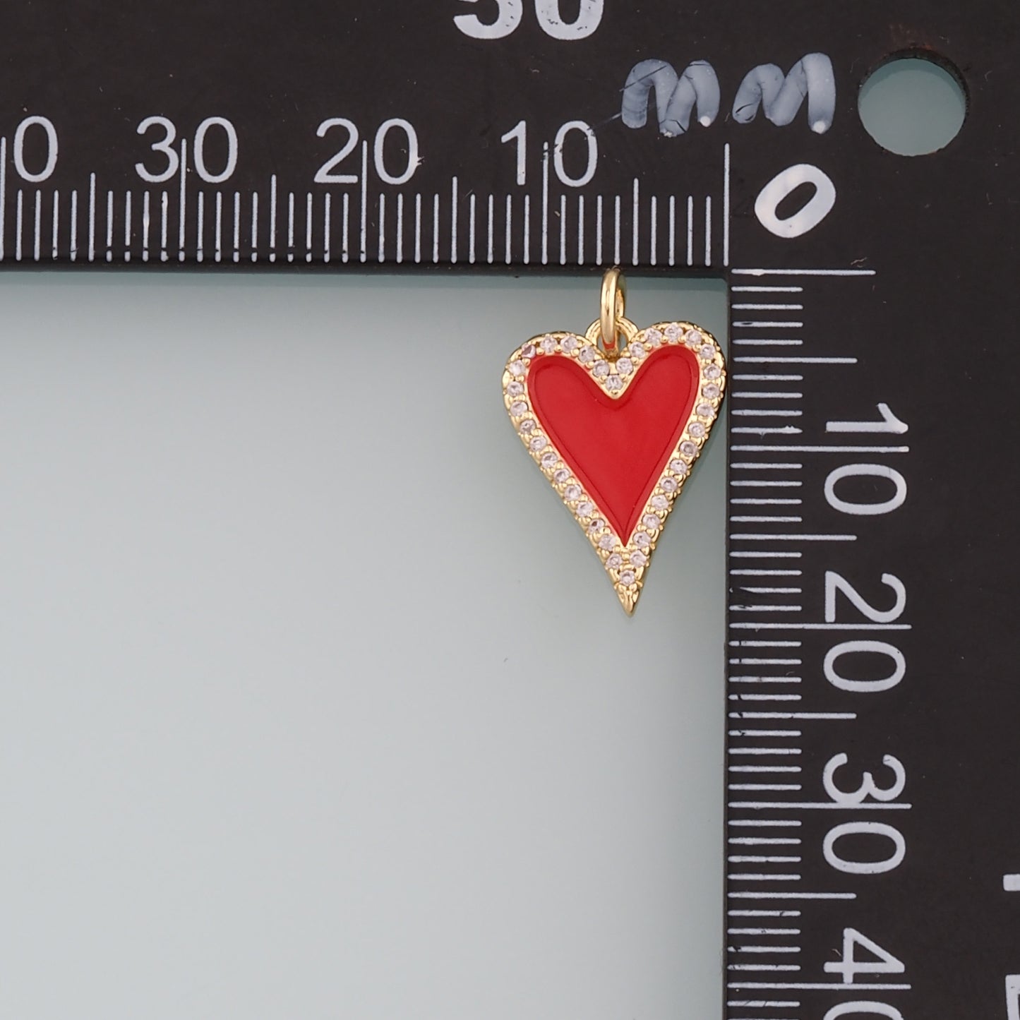Gold Heart Charms,18K Gold Filled Heart Pendant,Enamel Heart Charm Bracelet Necklace for DIY Jewelry Making Supply