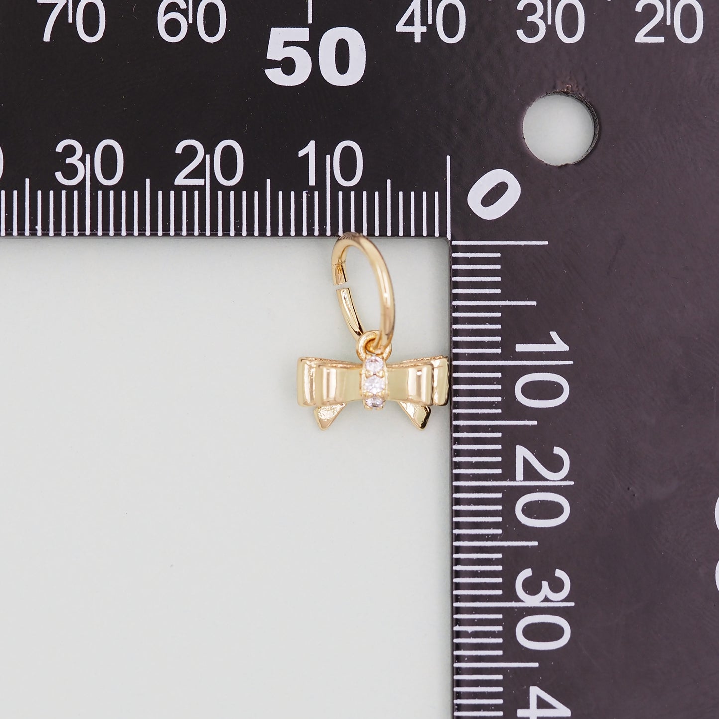 Gold Bow Charms,18K Gold Filled CZ Bow Pendant,Silver bow tie Charm Bracelet Necklace for DIY Jewelry Making Supply