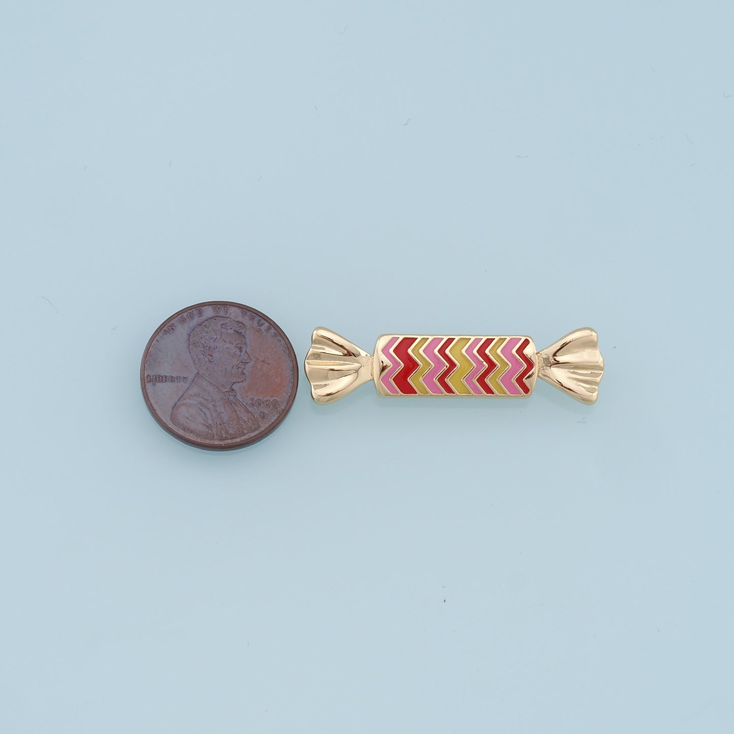 Gold Candy Charms,18K Gold Filled Enamel Sweet Pendant,Color Candy Charms Bracelet Necklace for DIY Jewelry Making Supply
