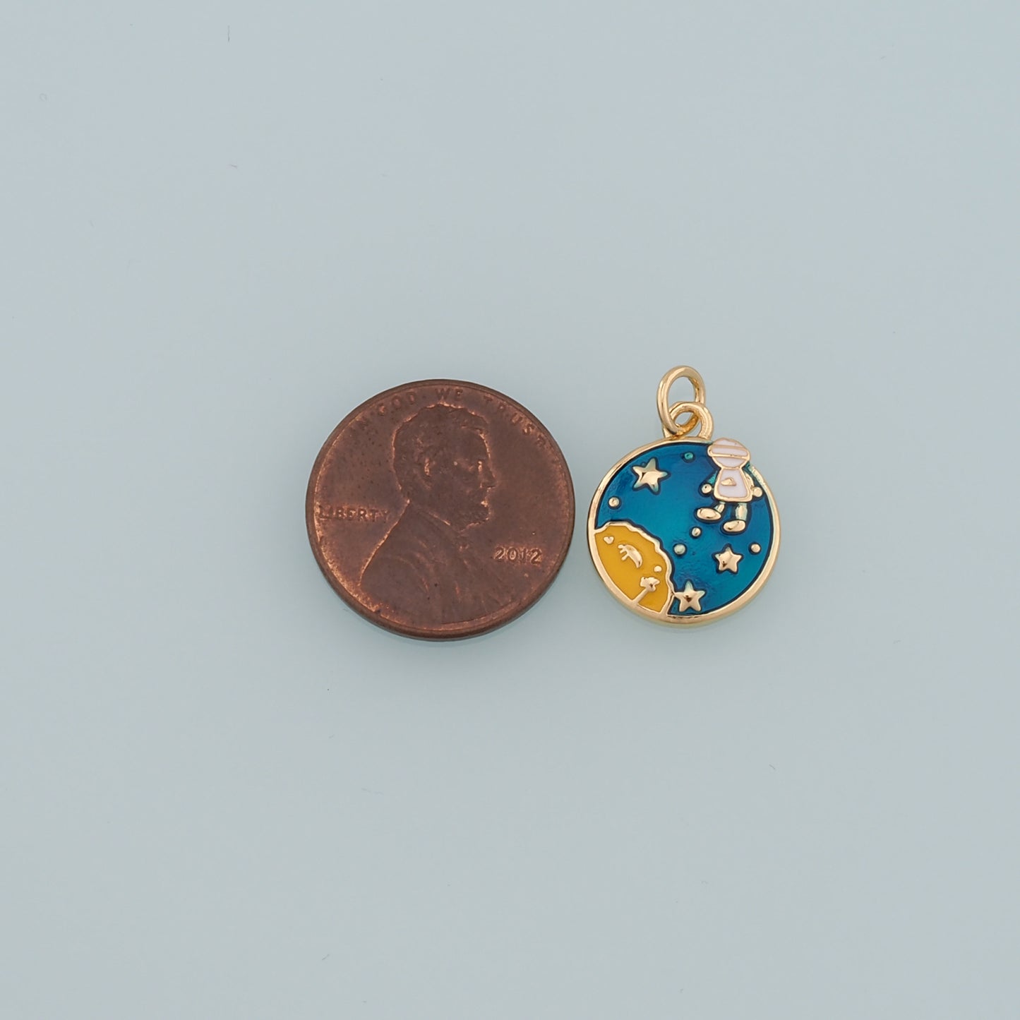 Gold Astronaut Charms,18K Gold Filled Astronaut Pendant,Enamel Universe Charm Bracelet Necklace for DIY Jewelry Making Supply