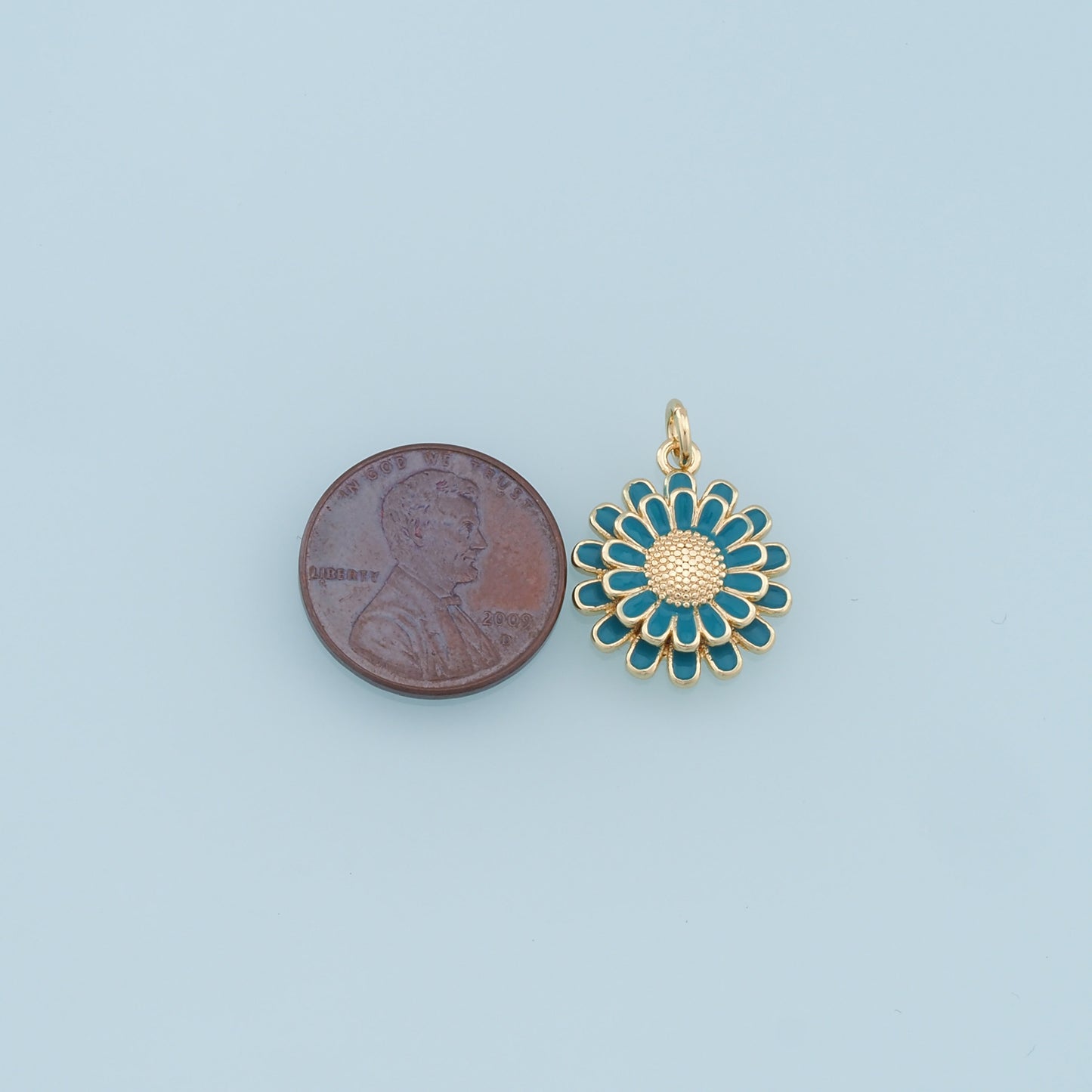 Gold Daisy Charms,18K Gold Filled Enamel Daisy Pendant,Daisy Charm Bracelet Necklace for DIY Jewelry Making Supply