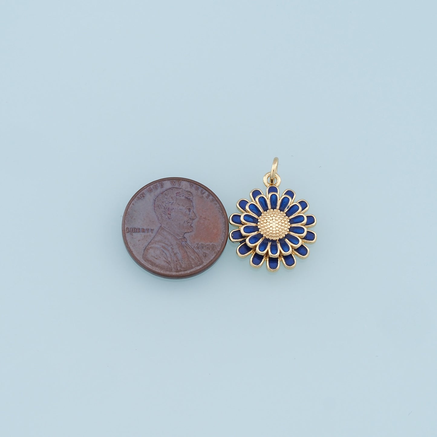Gold Daisy Charms,18K Gold Filled Enamel Daisy Pendant,Daisy Charm Bracelet Necklace for DIY Jewelry Making Supply