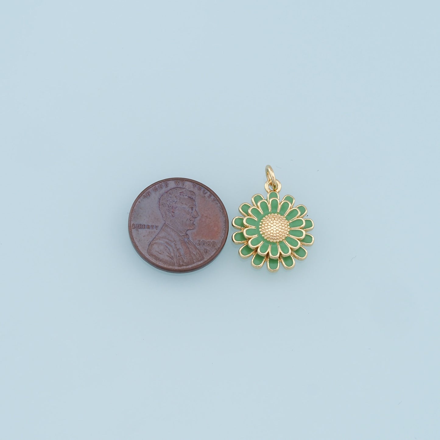 Gold Daisy Charms,18K Gold Filled Enamel Daisy Pendant,Daisy Charm Bracelet Necklace for DIY Jewelry Making Supply