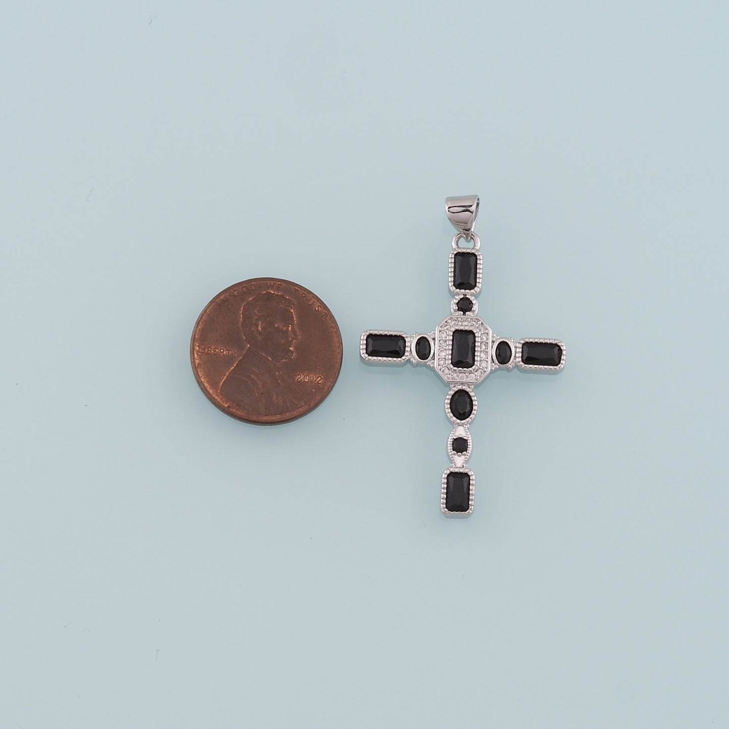 Gold Cross Charms,18K Gold Filled Cross Pendant,CZ Micro Pave Religion Charm Bracelet Necklace for DIY Jewelry Making Supply