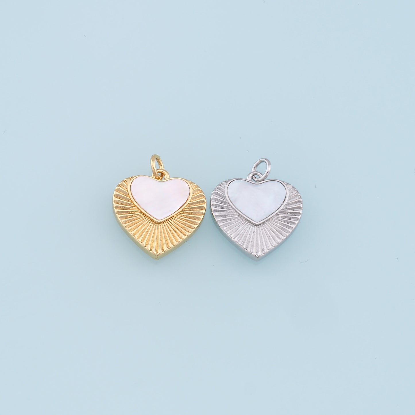 Gold Heart Charms,18K Gold Filled Heart Pendant,Heart Charm Bracelet Necklace for DIY Jewelry Making Supply