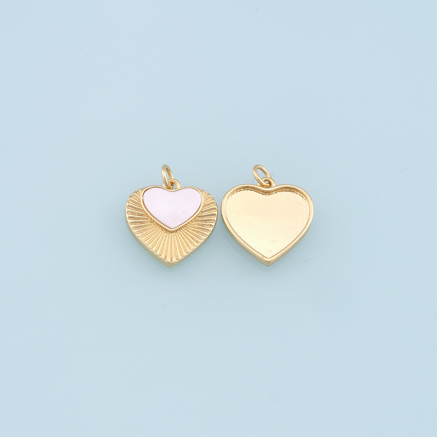 Gold Heart Charms,18K Gold Filled Heart Pendant,Heart Charm Bracelet Necklace for DIY Jewelry Making Supply