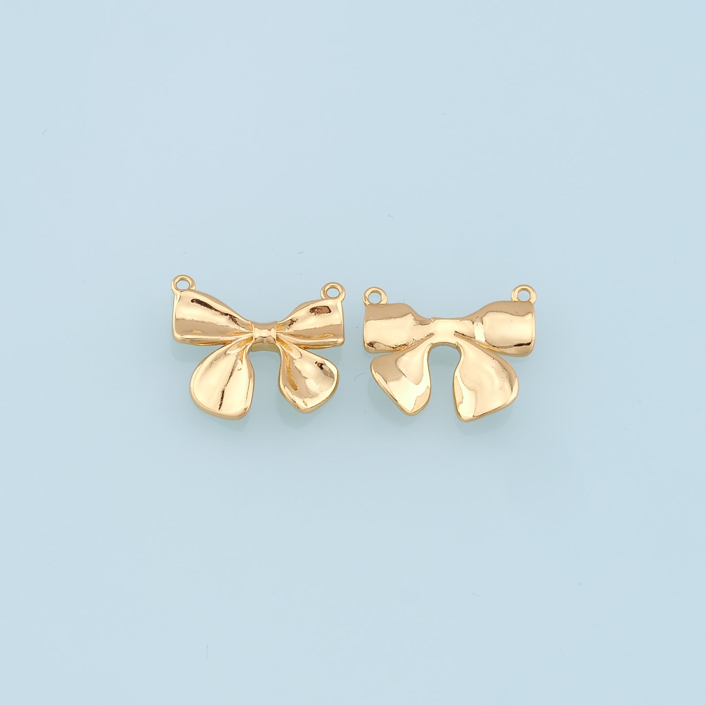 Gold Bow Charms,18K Gold Filled Bow Pendant,bow tie Charm Bracelet Necklace for DIY Jewelry Making Supply