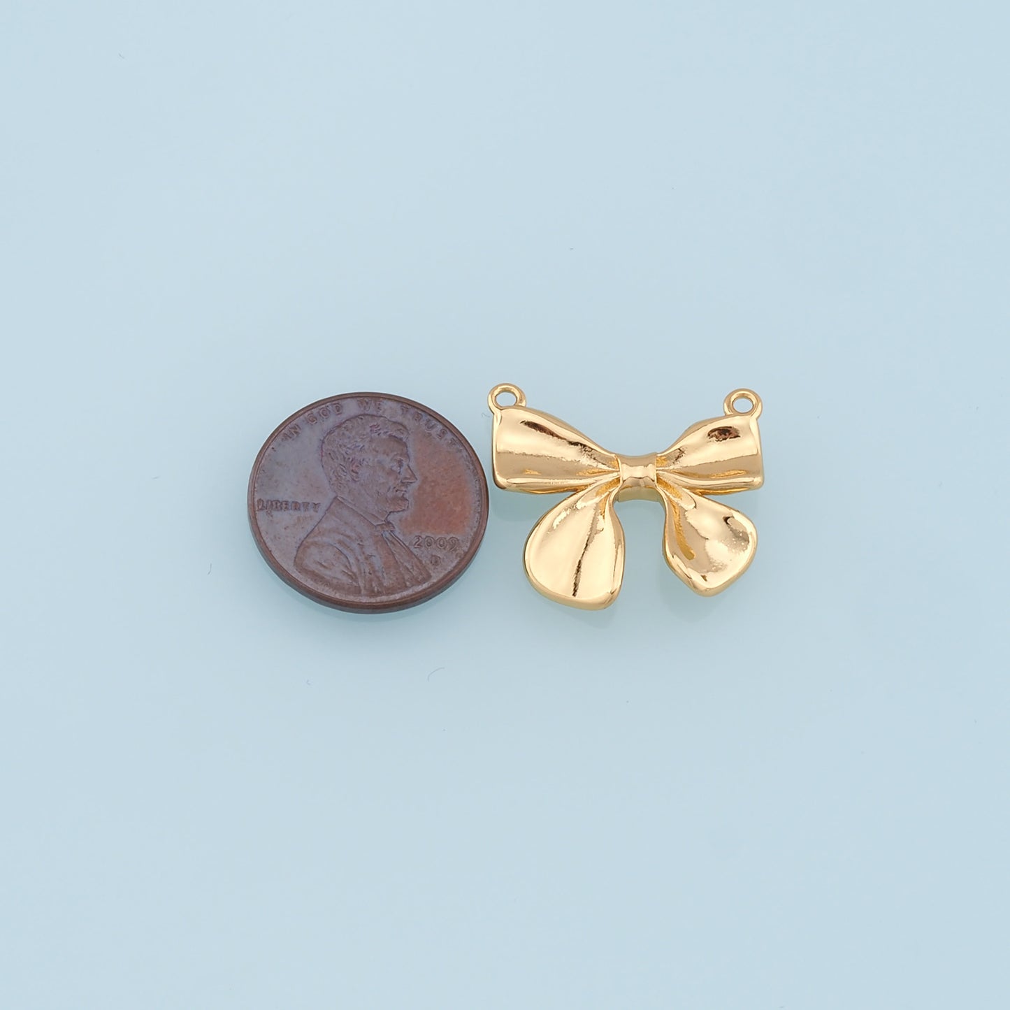Gold Bow Charms,18K Gold Filled Bow Pendant,bow tie Charm Bracelet Necklace for DIY Jewelry Making Supply