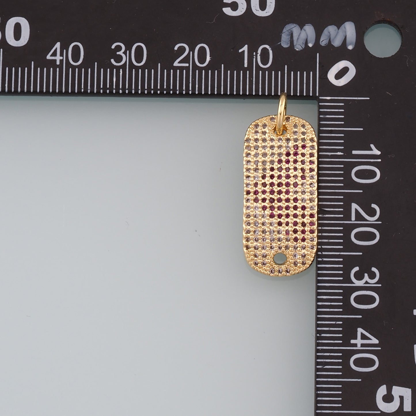 18K Gold Filled Oval Pendant,CZ Micro Pave Oval Charm Bracelet Necklace for DIY Jewelry Making Supply