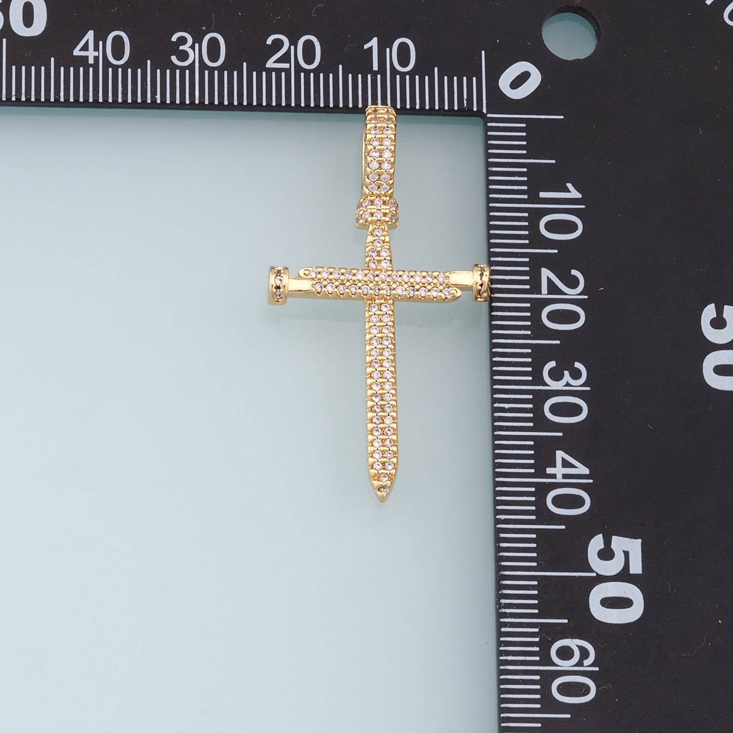 Gold Cross Charms,18K Gold Filled CZ Cross Pendant,Religious Charm Bracelet Necklace for DIY Jewelry Making Supply