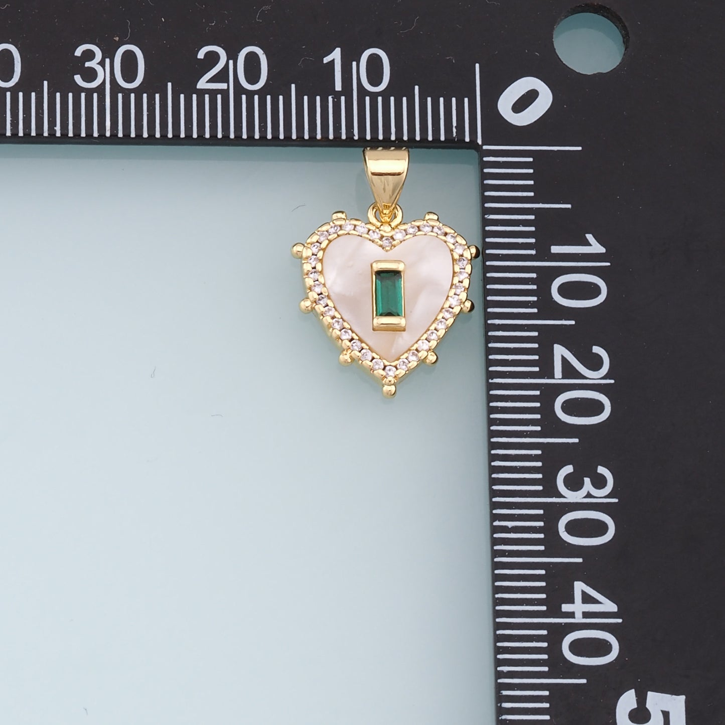 Gold Heart Charms,18K Gold Filled Heart Pendant,CZ Micro Pave Heart Charm Bracelet Necklace for DIY Jewelry Making Supply