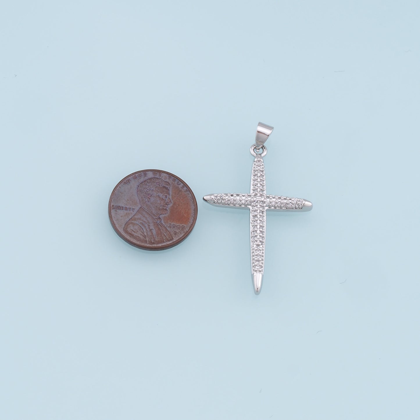 Gold Cross Charms,18K Gold Filled Cross Pendant,CZ Micro Pave Cross Charm Bracelet Necklace for DIY Jewelry Making Supply