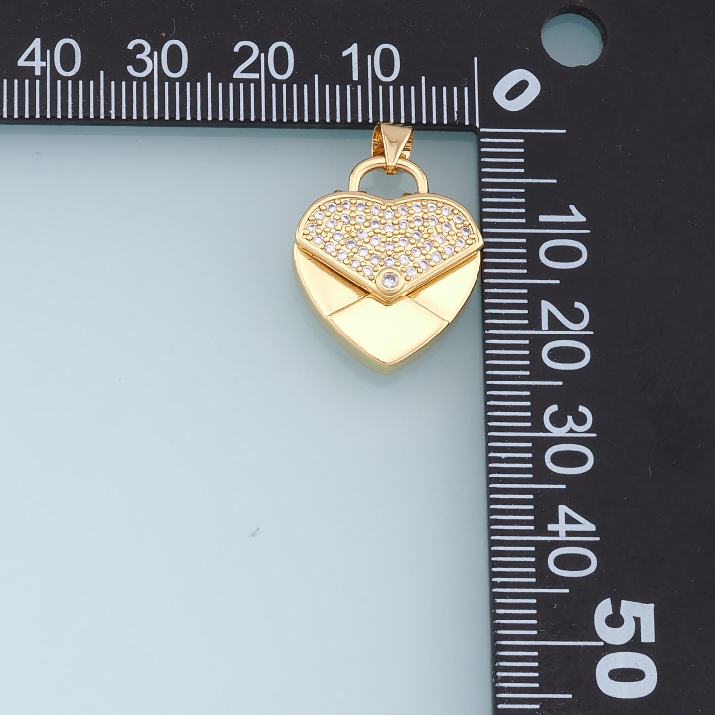 Gold Heart Charms,18K Gold Filled Heart Pendant,CZ Micro Pave Heart Charm Bracelet Necklace for DIY Jewelry Making Supply