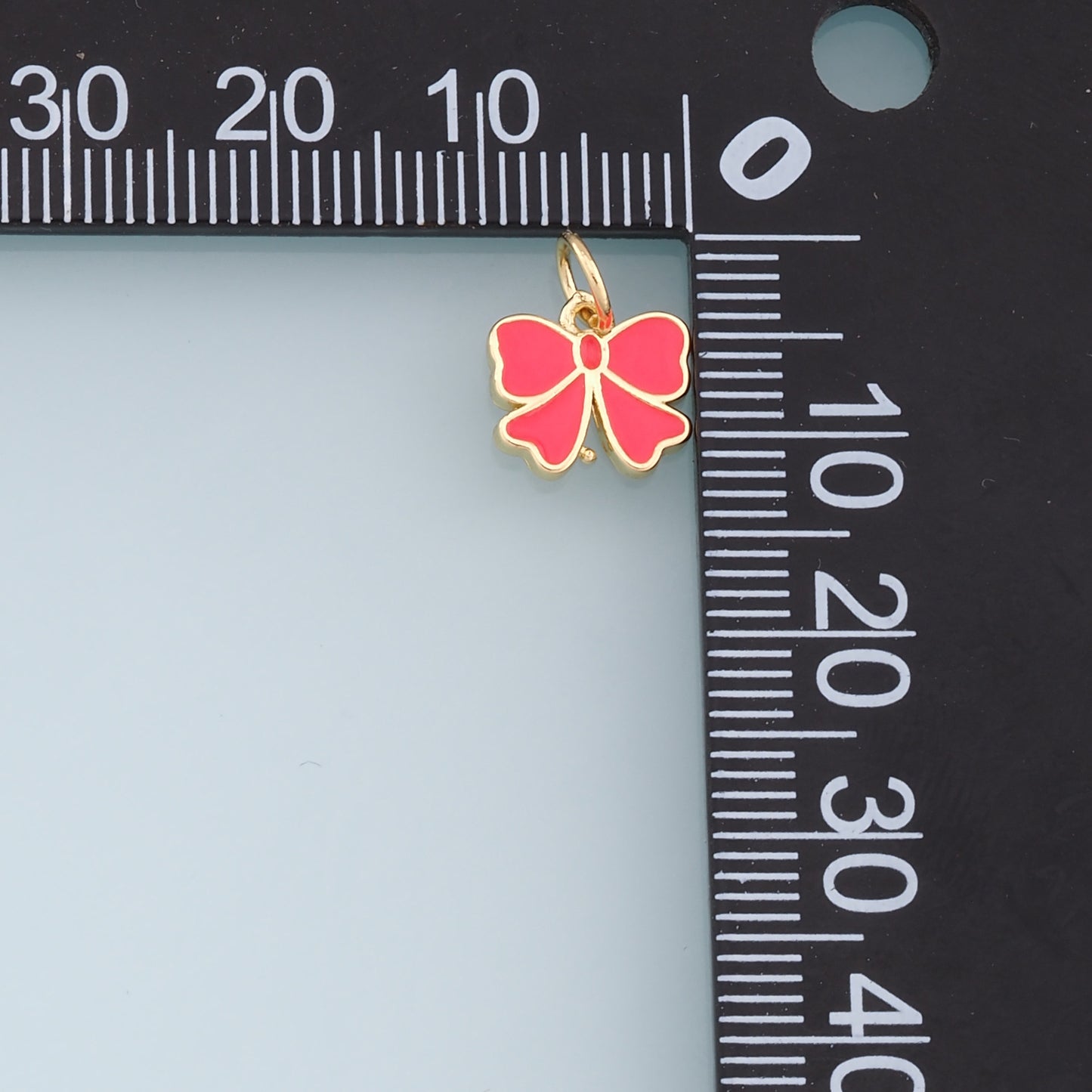 Gold Bow Charms,18K Gold Filled Enamel Bow Pendant,bow tie Charm Bracelet Necklace for DIY Jewelry Making Supply