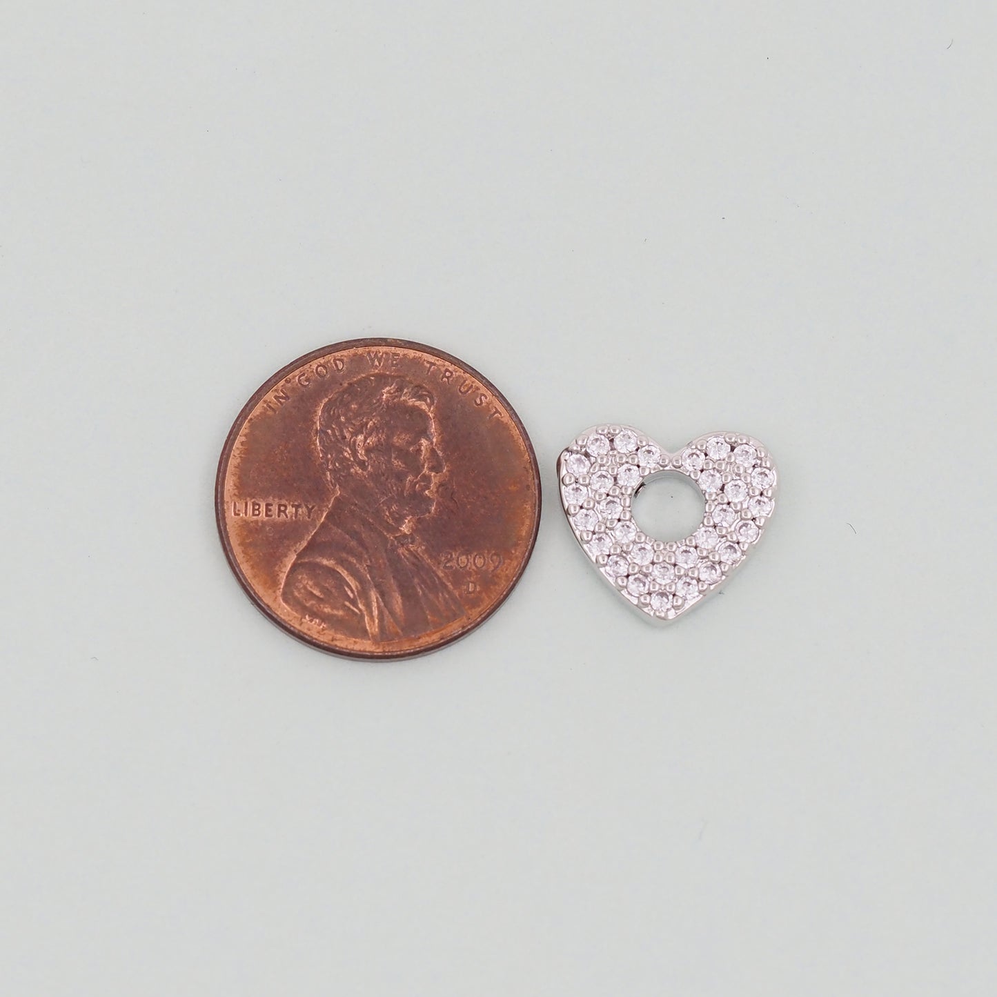 Gold Heart Beads Charms,18K Gold Filled CZ Heart Pendant,Heart Charm Bracelet Necklace for DIY Jewelry Making Supply