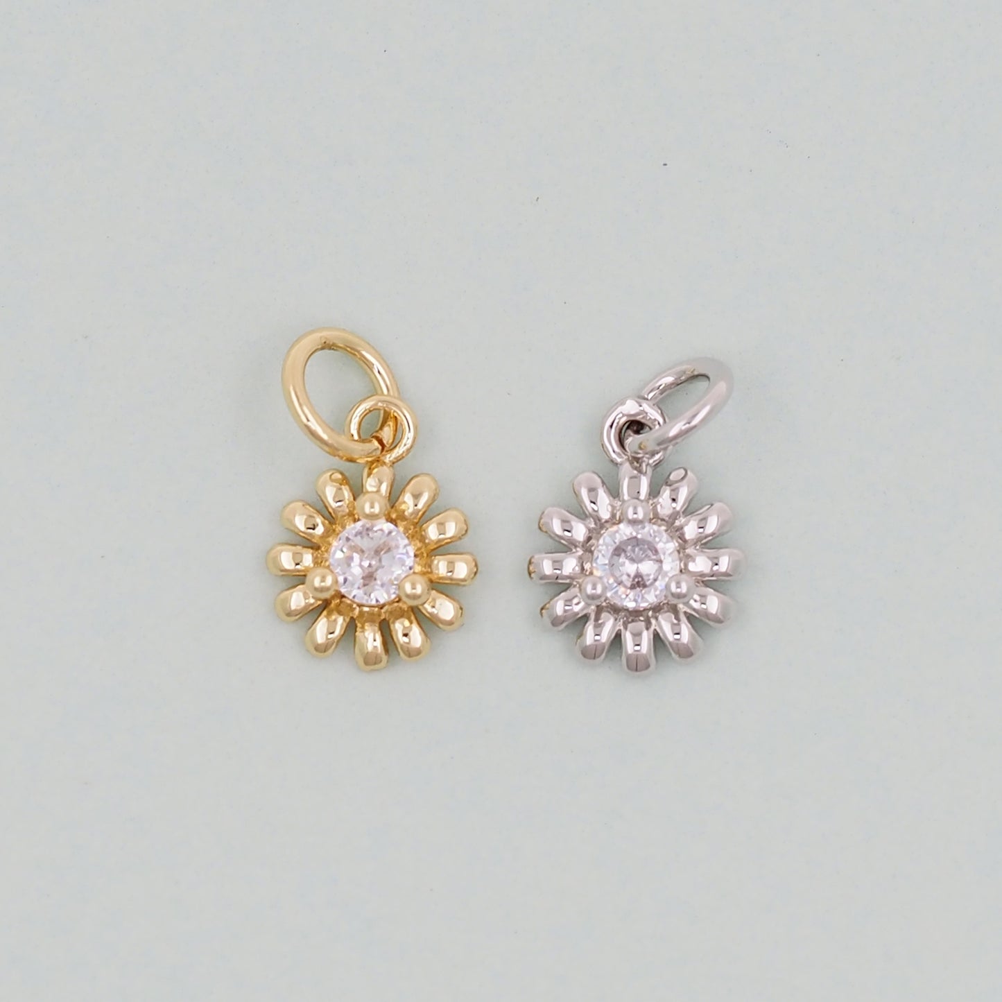 Gold Sun Charms,18K Gold Filled Round Coin Pendant,Celestial Charm Bracelet Necklace for DIY Jewelry Making Supply