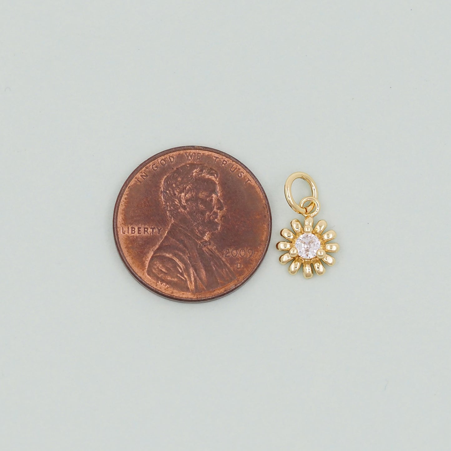 Gold Sun Charms,18K Gold Filled Round Coin Pendant,Celestial Charm Bracelet Necklace for DIY Jewelry Making Supply