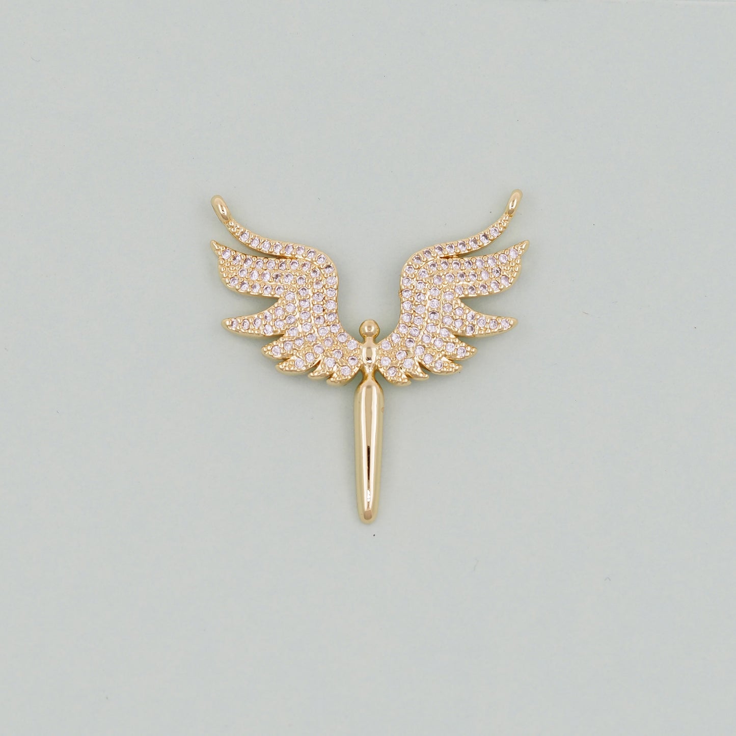 Gold Angel Charms,18K Gold Filled CZ Angel Pendant,Angel Charm Bracelet Necklace for DIY Jewelry Making Supply