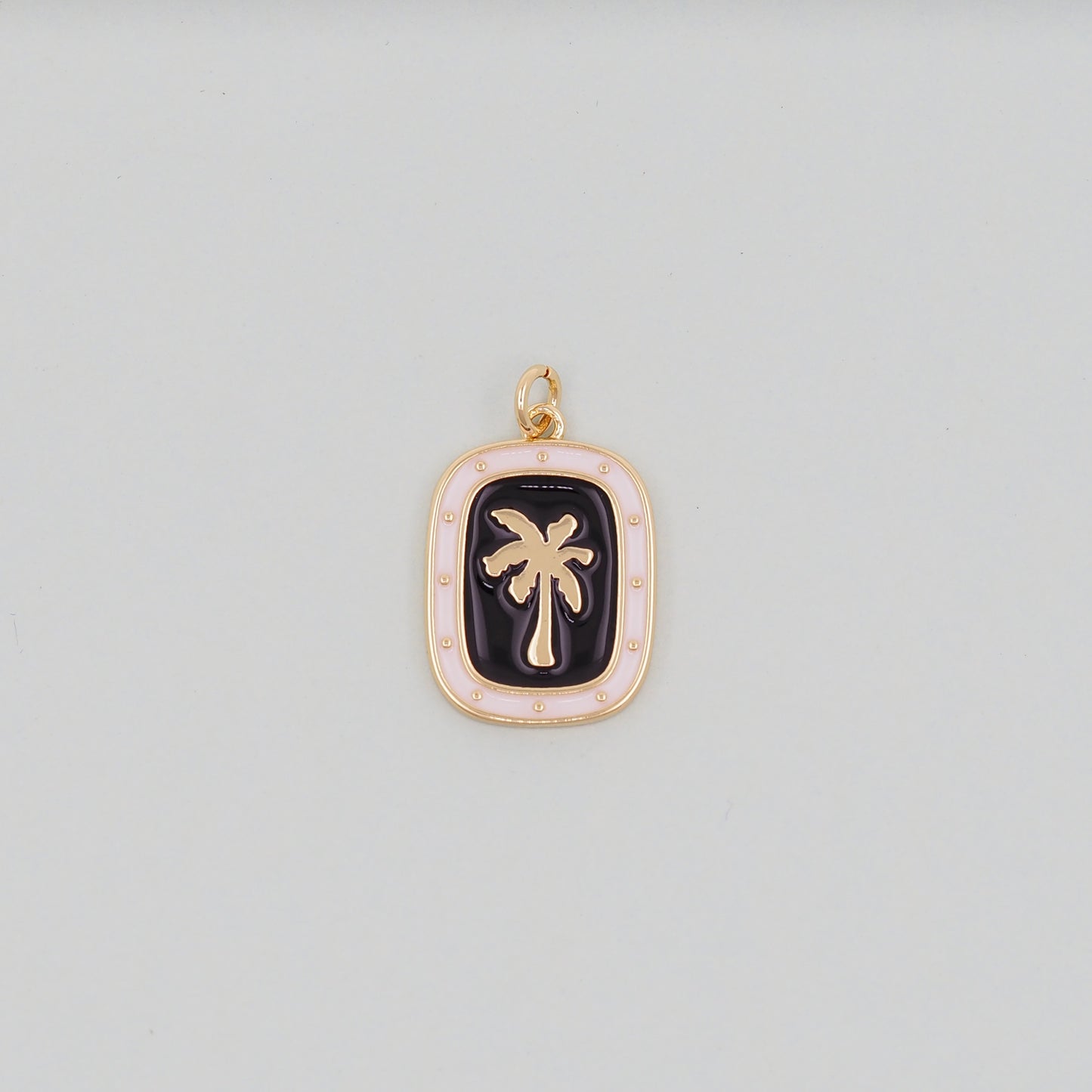 Gold Palm Tree Charms,18K Gold Filled Palm tree Pendant,CZ Micro Pave Silver Palm tree Charm Bracelet Necklace for DIY Jewelry Making Supply