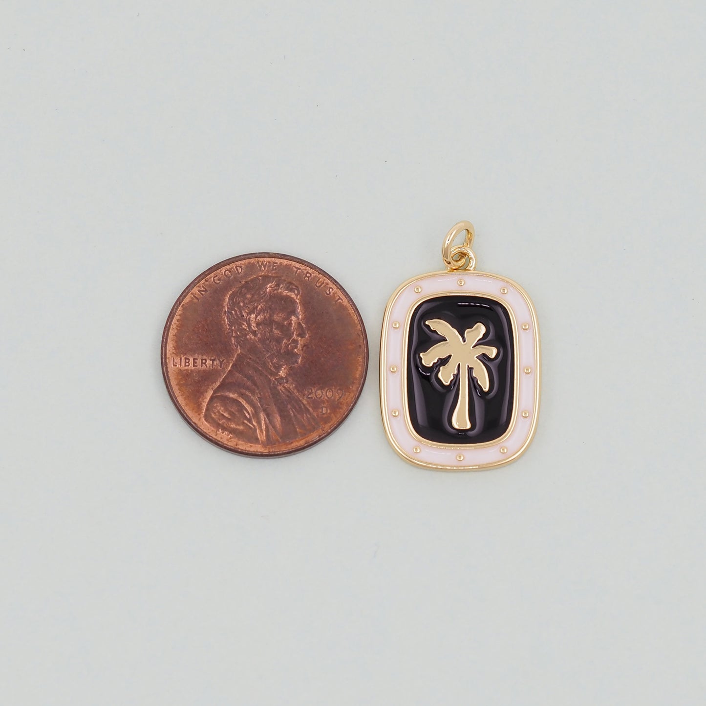 Gold Palm Tree Charms,18K Gold Filled Palm tree Pendant,CZ Micro Pave Silver Palm tree Charm Bracelet Necklace for DIY Jewelry Making Supply