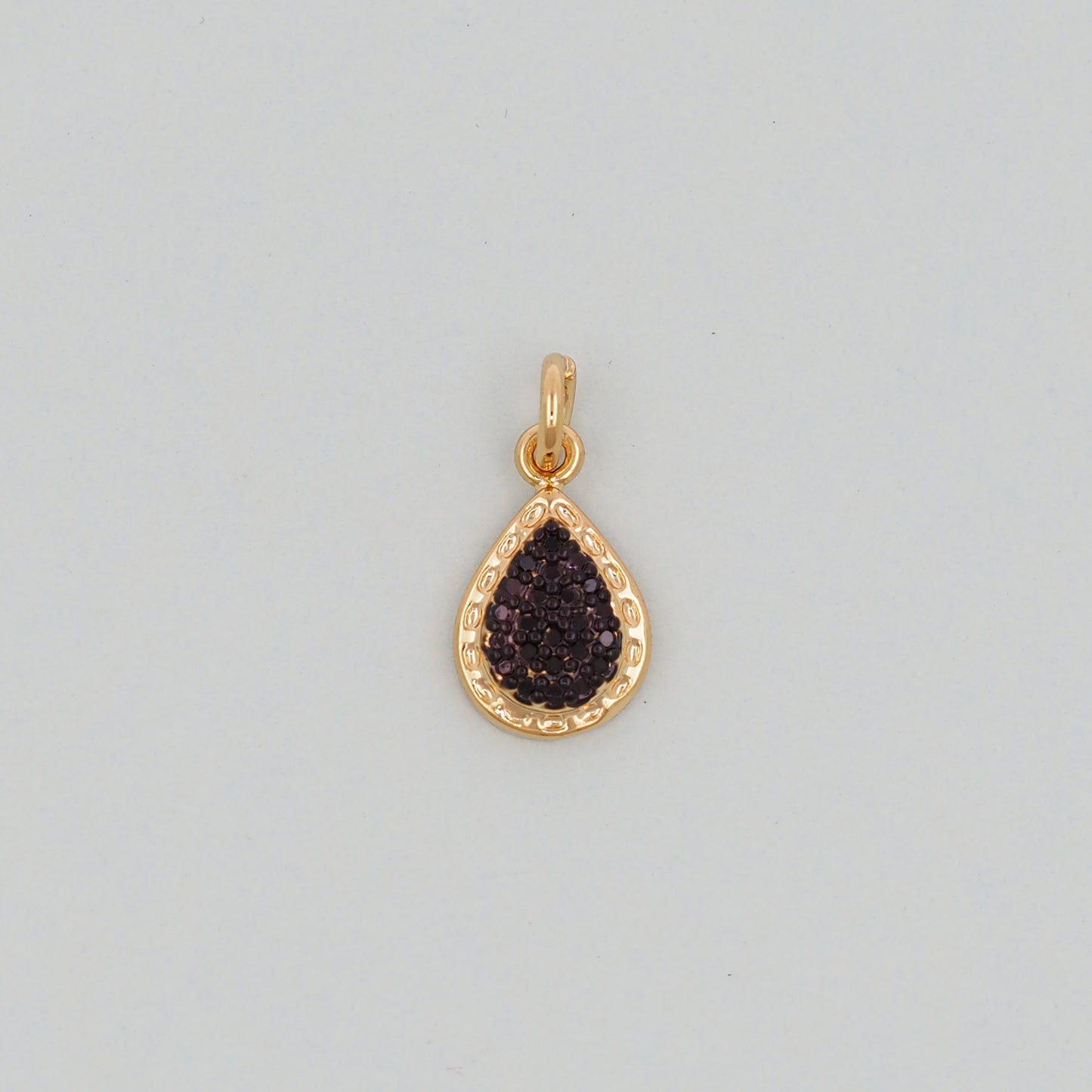 Gold Teardrop Charms,18K Gold Filled teardrop Pendant,CZ Micro Pave teardrop Charm Bracelet Necklace for DIY Jewelry Making Supply