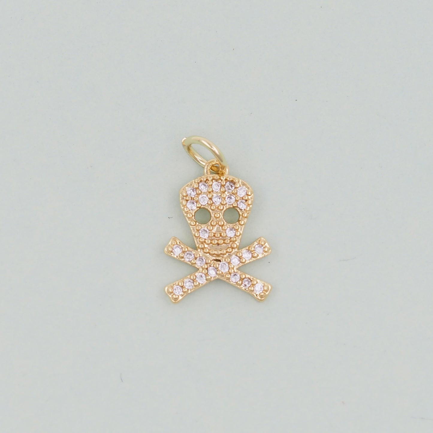 Gold Skull Charms,18K Gold Filled Skull Pendant,Skull Charm Bracelet Necklace for DIY Jewelry Making Supply