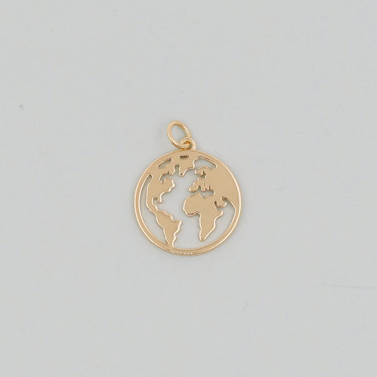 Gold Earth Charms,18K Gold Filled World Map Pendant,World Map Charm Bracelet Necklace for DIY Jewelry Making Supply