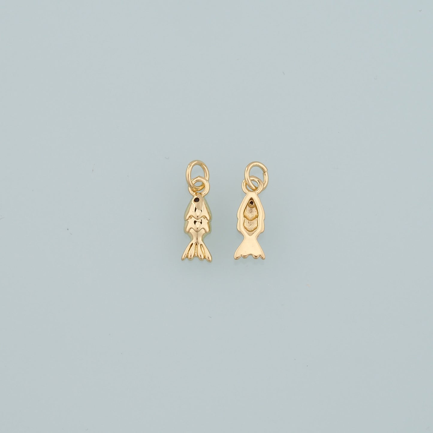 Gold Fish Charms,18K Gold Filled Fish Pendant,Cute Fish Charm Bracelet Necklace for DIY Jewelry Making Supply