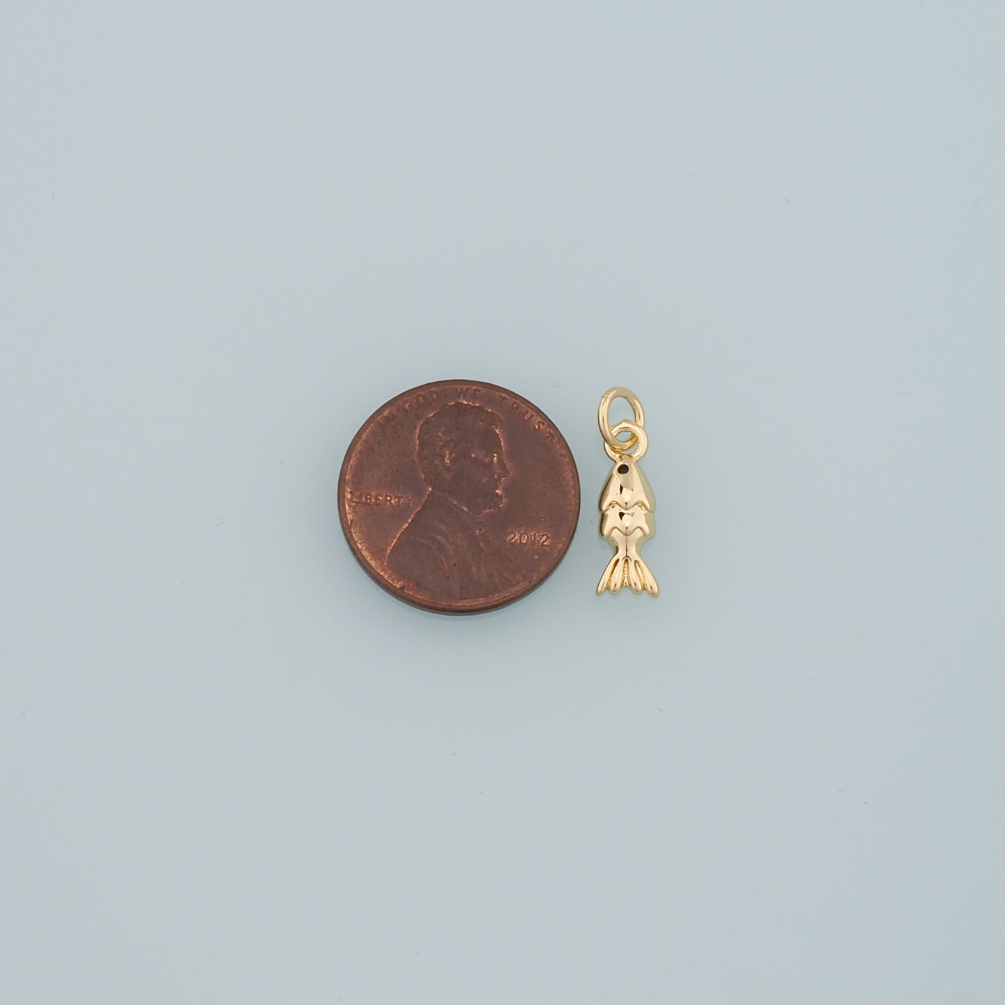 Gold Fish Charms,18K Gold Filled Fish Pendant,Cute Fish Charm Bracelet Necklace for DIY Jewelry Making Supply