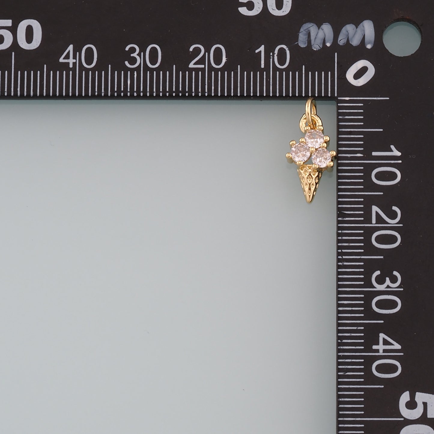 Gold Summer Charms,18K Gold Filled Ice Cream Pendant,CZ Micro Pave Ice Cream Charm Bracelet Necklace for DIY Jewelry Making Supply