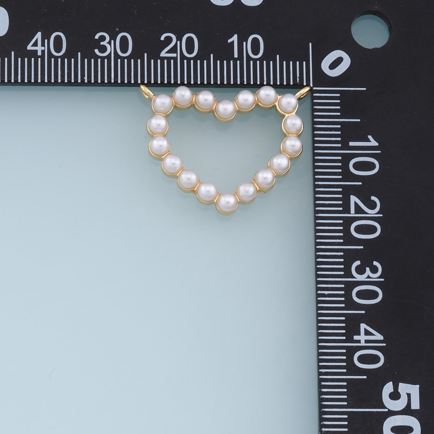 Gold Heart Pearl Charms,18K Gold Filled Heart Pendant,Heart Charm Bracelet Necklace for DIY Jewelry Making Supply