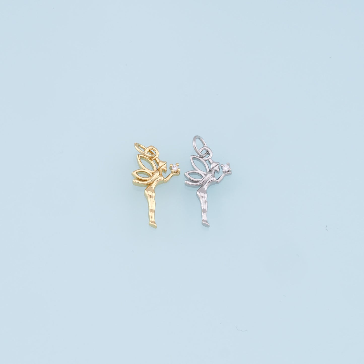 Gold Angel Charms,18K Gold Filled Angel Pendant,Angel Charm Bracelet Necklace for DIY Jewelry Making Supply