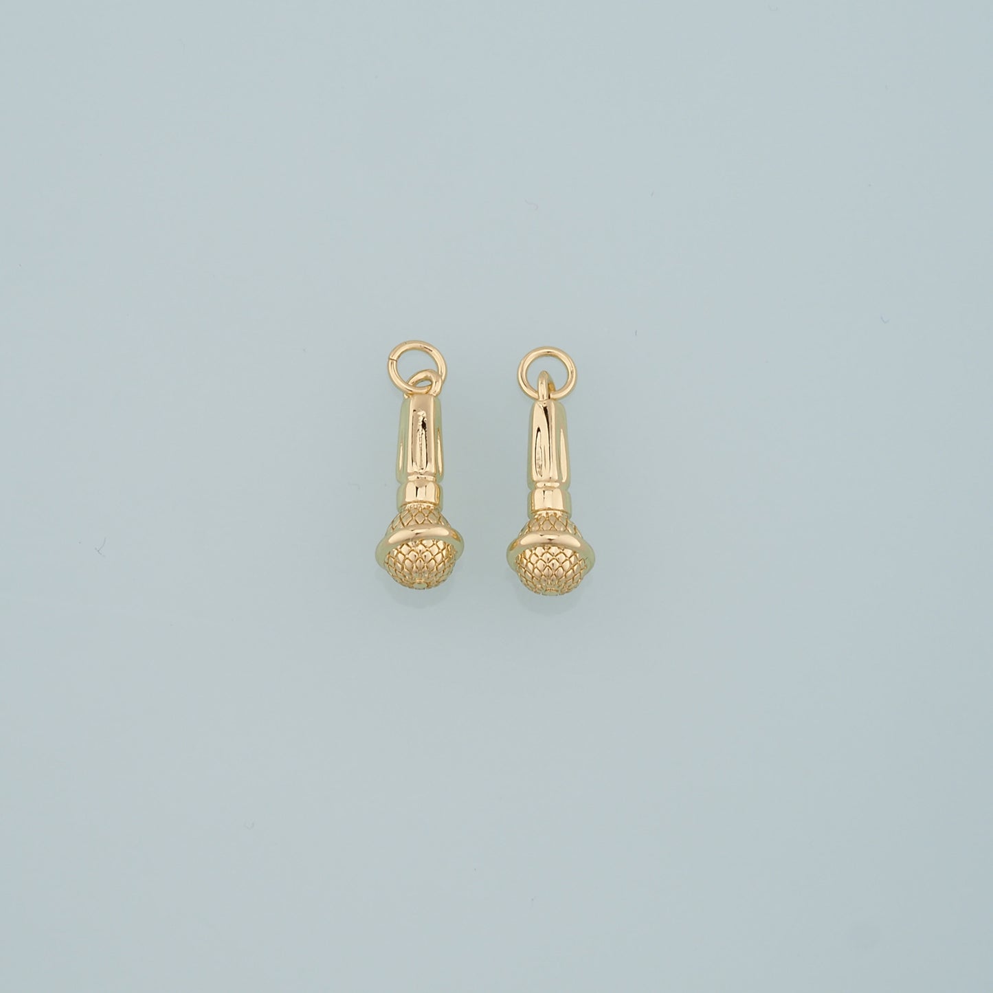 Gold Singer Charms,18K Gold Filled Microphone Pendant,Microphone Charm Bracelet Necklace for DIY Jewelry Making Supply