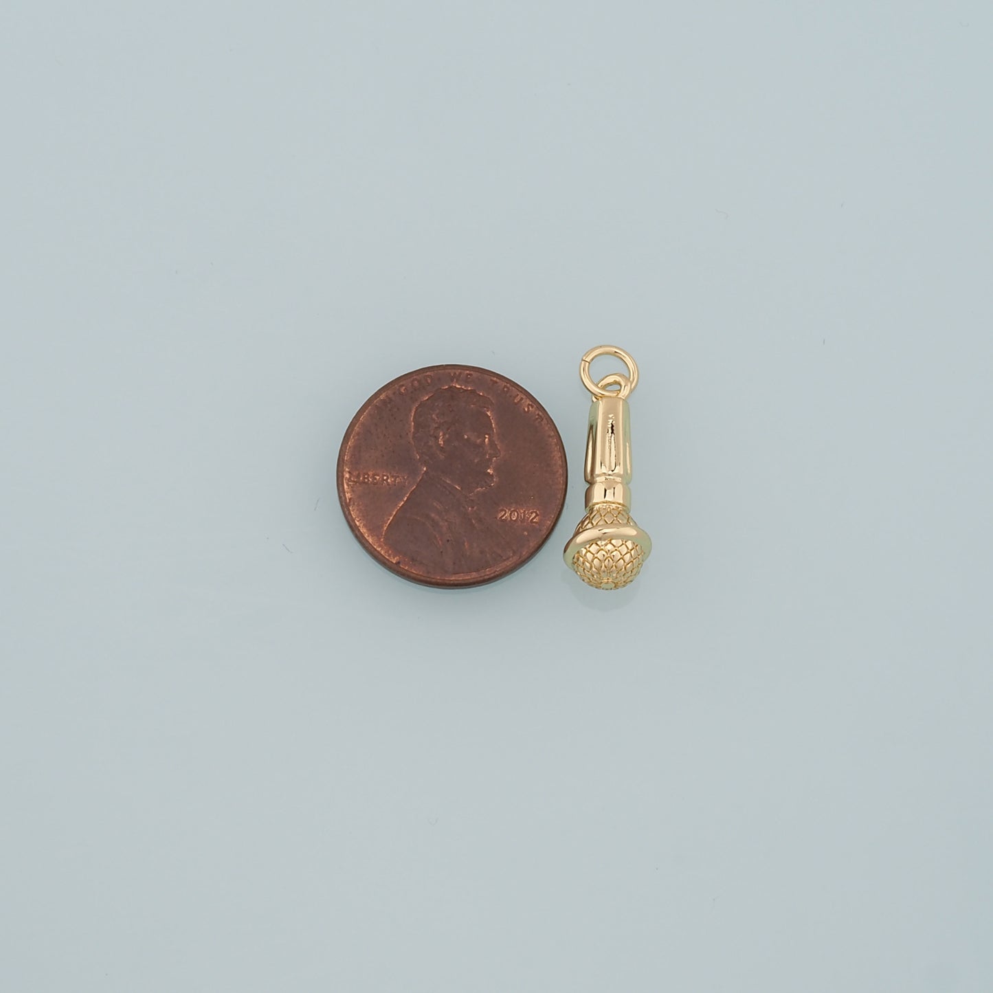 Gold Singer Charms,18K Gold Filled Microphone Pendant,Microphone Charm Bracelet Necklace for DIY Jewelry Making Supply