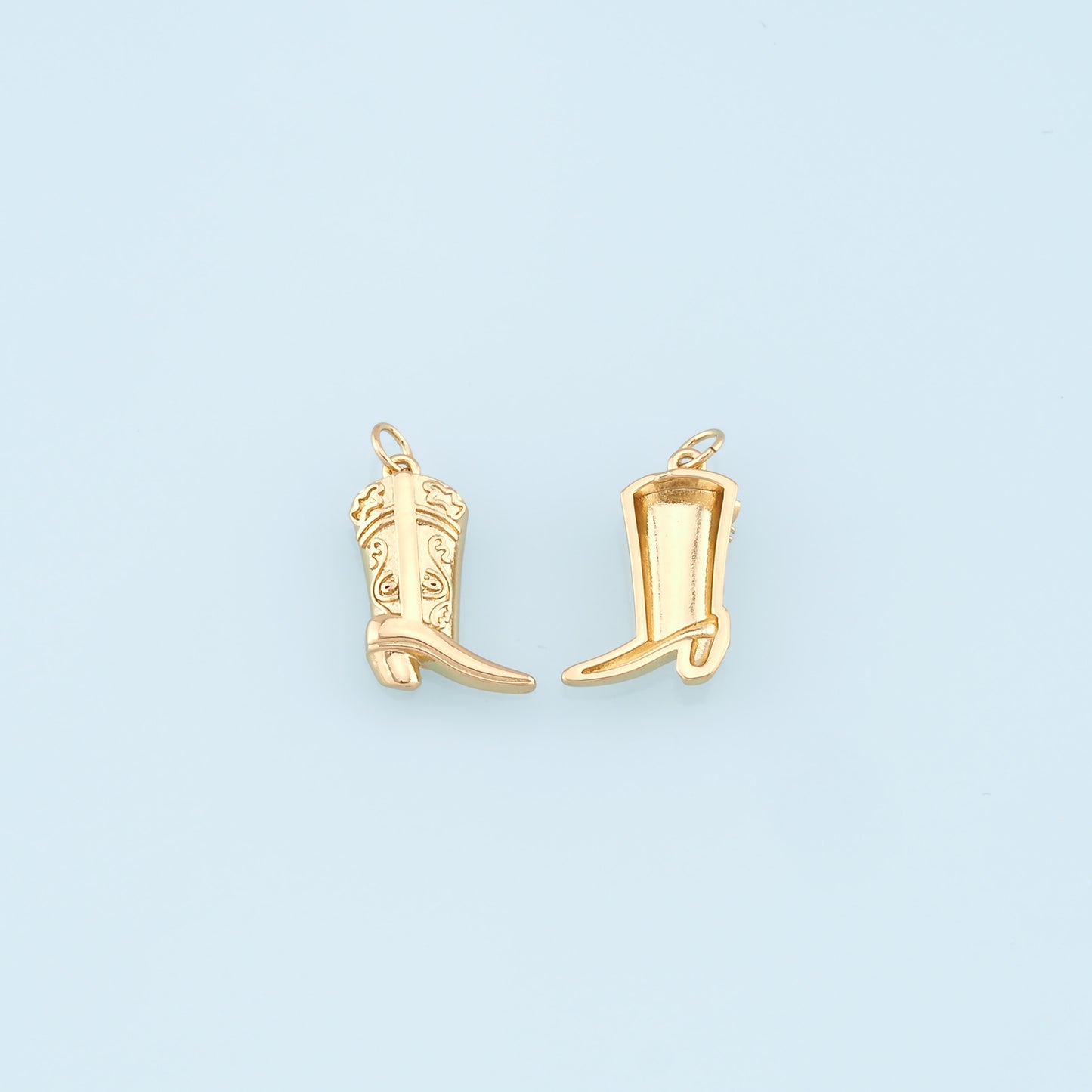 Gold Shoe Charms,18K Gold Filled Shoe Pendant,Shoe Charm Bracelet Necklace for DIY Jewelry Making Supply