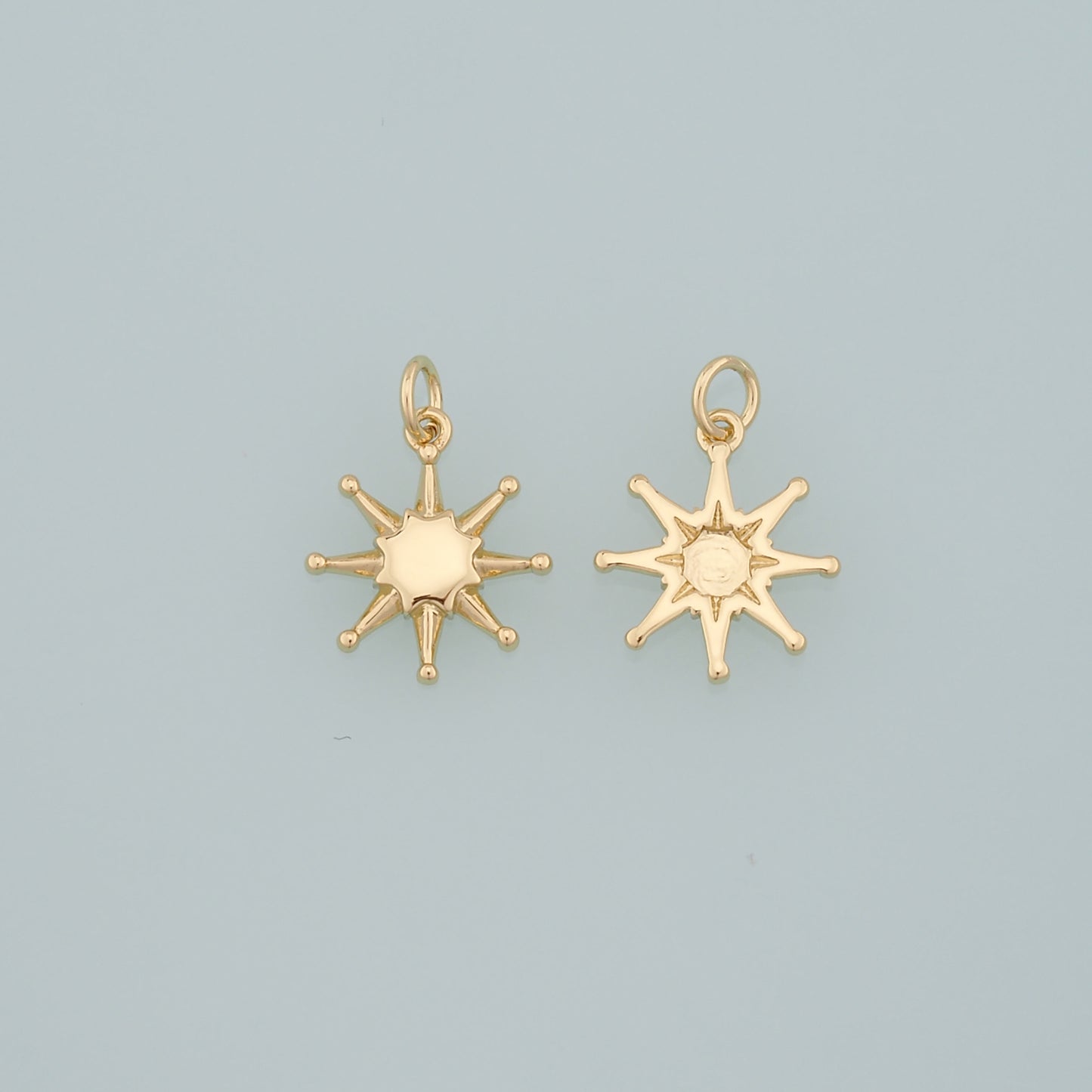 Gold Sun Charms,18K Gold Filled Sun Pendant,Celestial Charm Bracelet Necklace for DIY Jewelry Making Supply