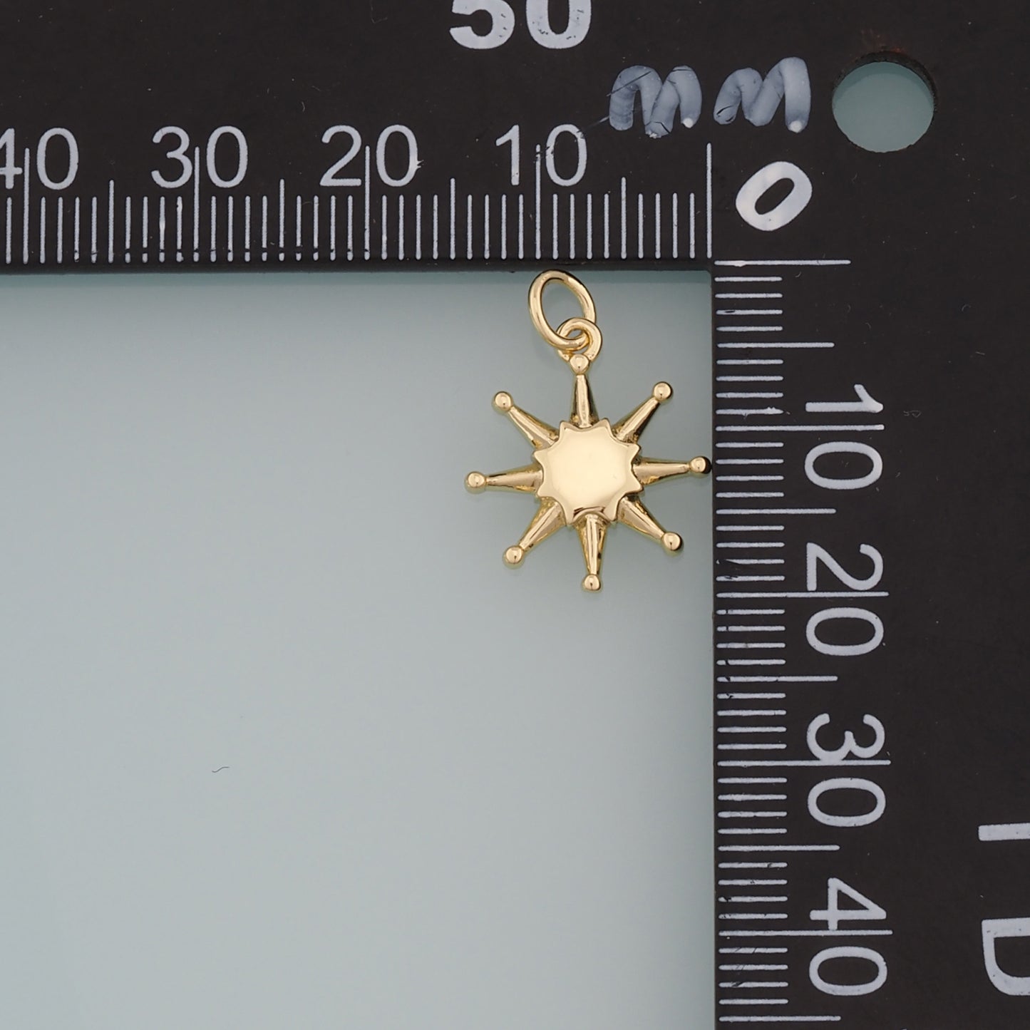Gold Sun Charms,18K Gold Filled Sun Pendant,Celestial Charm Bracelet Necklace for DIY Jewelry Making Supply