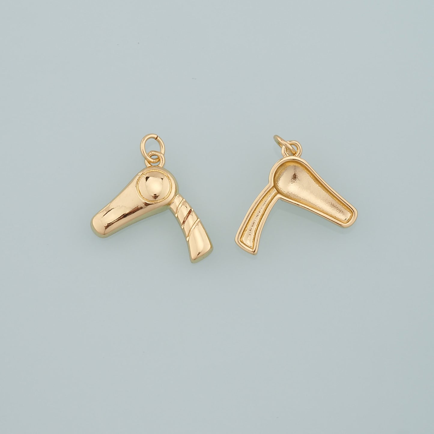 Gold Hairstylist Charms,18K Gold Filled Hair Dryer Pendant,Hair Dryer Charm Bracelet Necklace for DIY Jewelry Making Supply