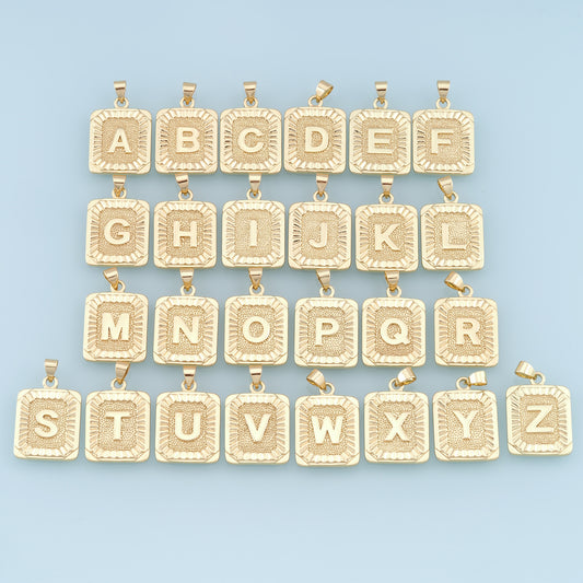 Gold letter Charms,18K Gold Filled letter Pendant,initial Charm Bracelet Necklace for DIY Jewelry Making Supply
