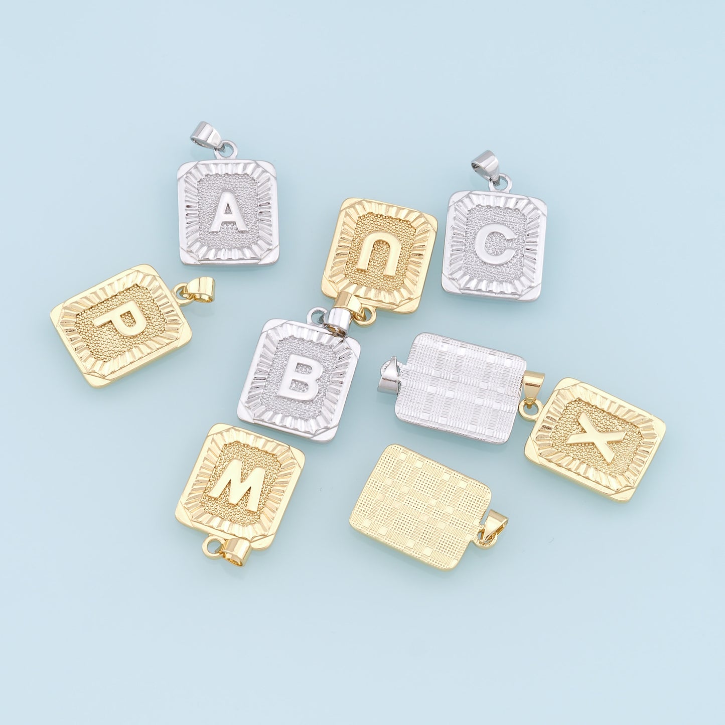 Gold letter Charms,18K Gold Filled letter Pendant,initial Charm Bracelet Necklace for DIY Jewelry Making Supply