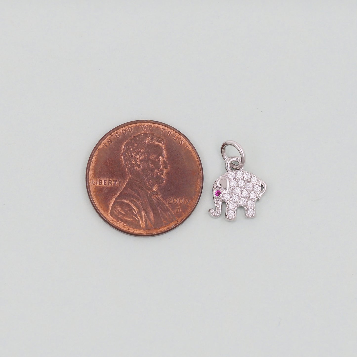 Gold Tiny Elephant Charms,18K Gold Filled CZ Elephant Pendant,Elephant Charm Bracelet Necklace for DIY Jewelry Making Supply
