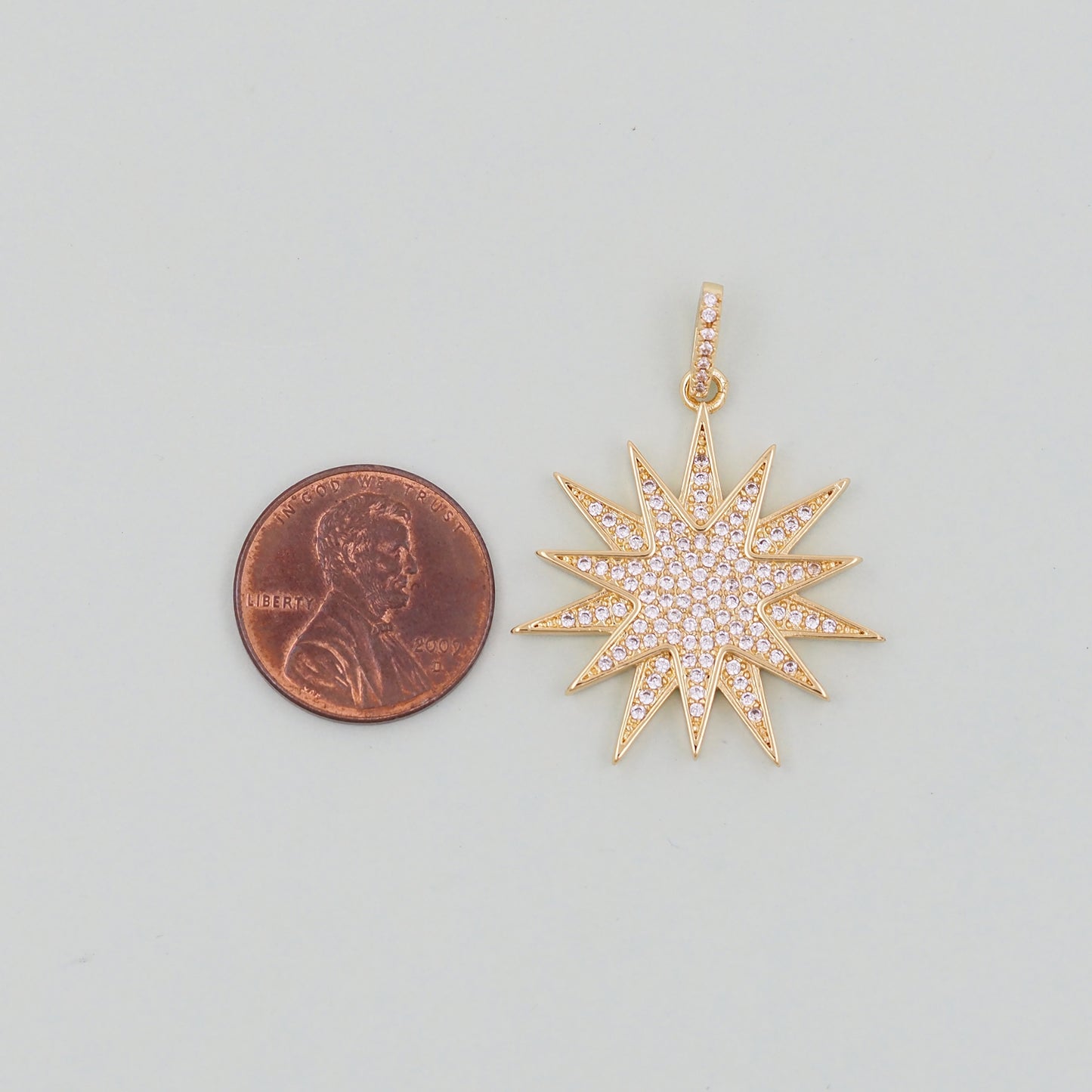 Gold Sun Charms,18K Gold Filled Star Pendant,Celestial Charm Bracelet Necklace for DIY Jewelry Making Supply