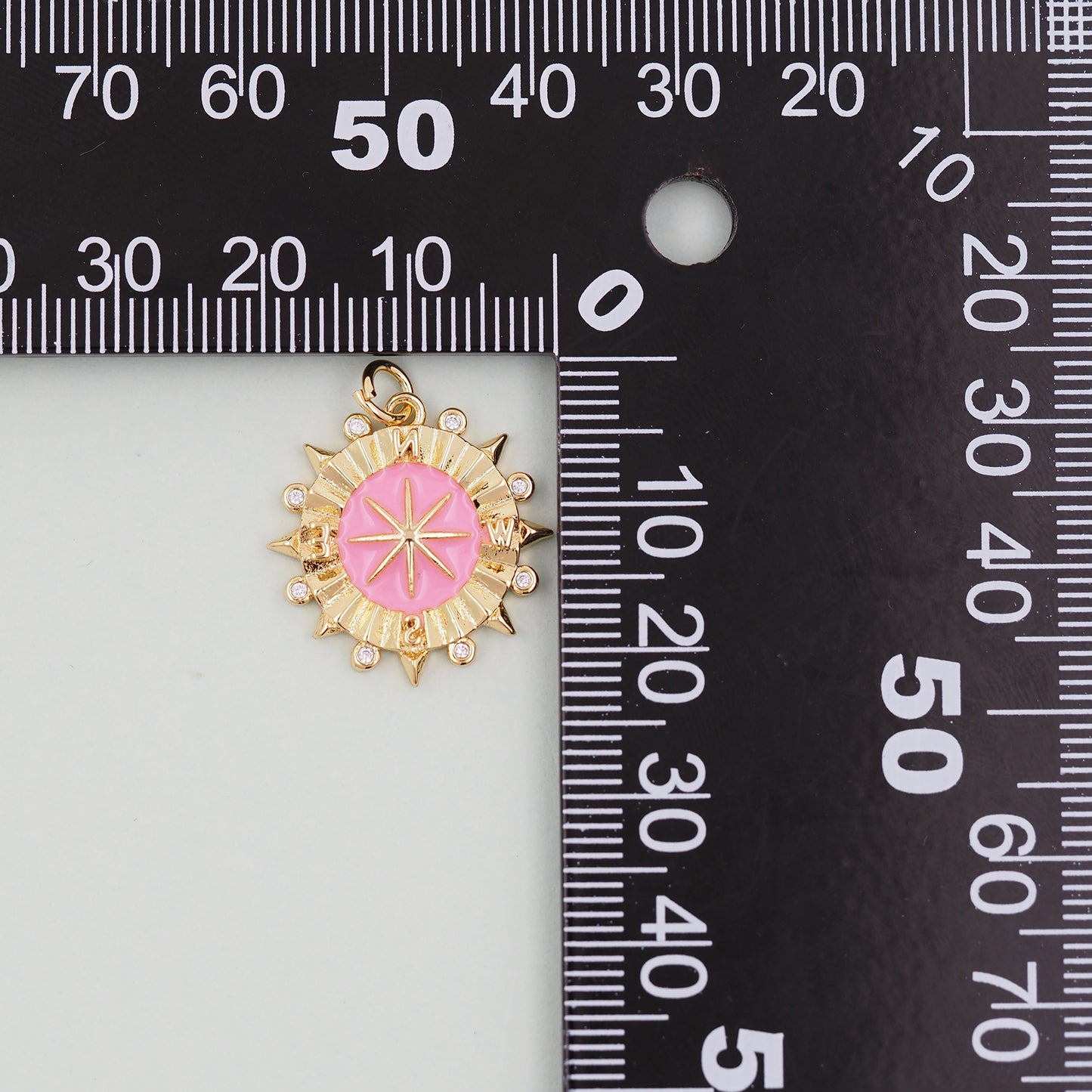 Gold compass Charms,18K Gold Filled Star Pendant,Celestial Charm Bracelet Necklace for DIY Jewelry Making Supply