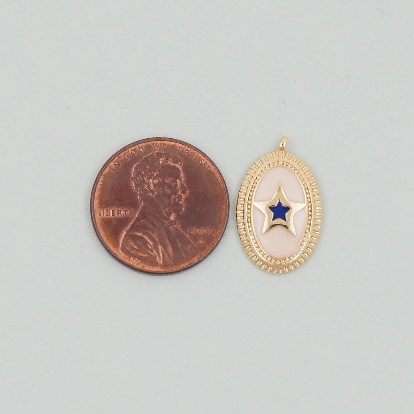 Gold Oval Star Charms,18K Gold Filled Star Pendant,Silver Star Charm Bracelet Necklace for DIY Jewelry Making Supply