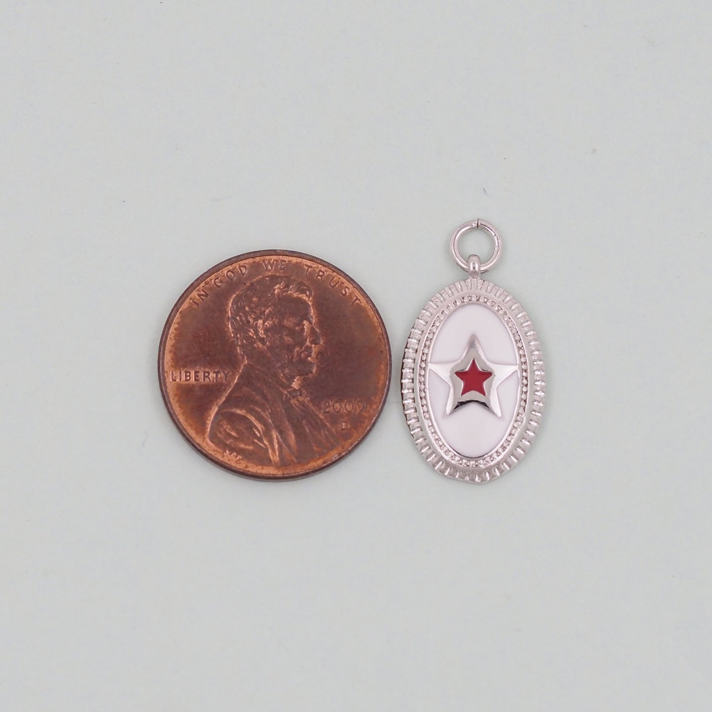 Gold Oval Star Charms,18K Gold Filled Star Pendant,Silver Star Charm Bracelet Necklace for DIY Jewelry Making Supply