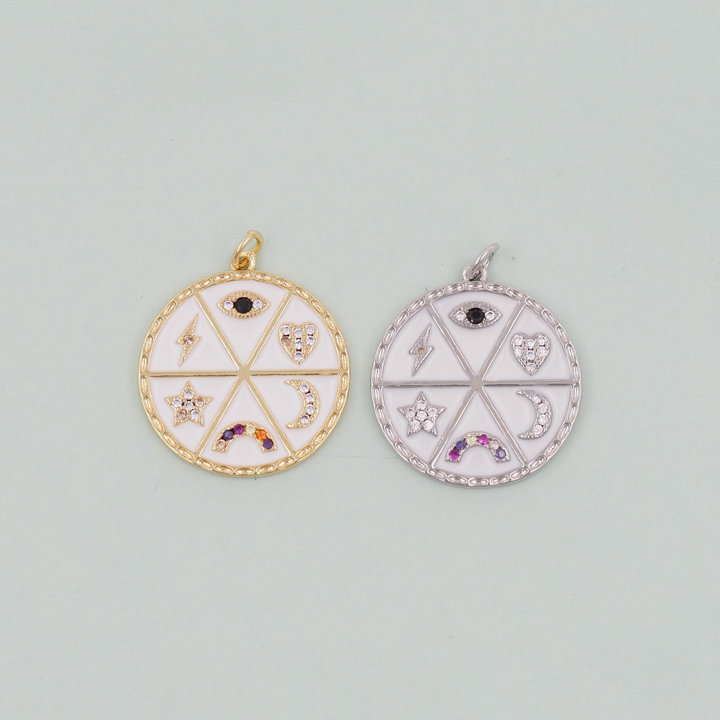 Gold Evil Eye Charms,18K Gold Filled Evil Eye Pendant,Evil Eye Charm Bracelet Necklace for DIY Jewelry Making Supply