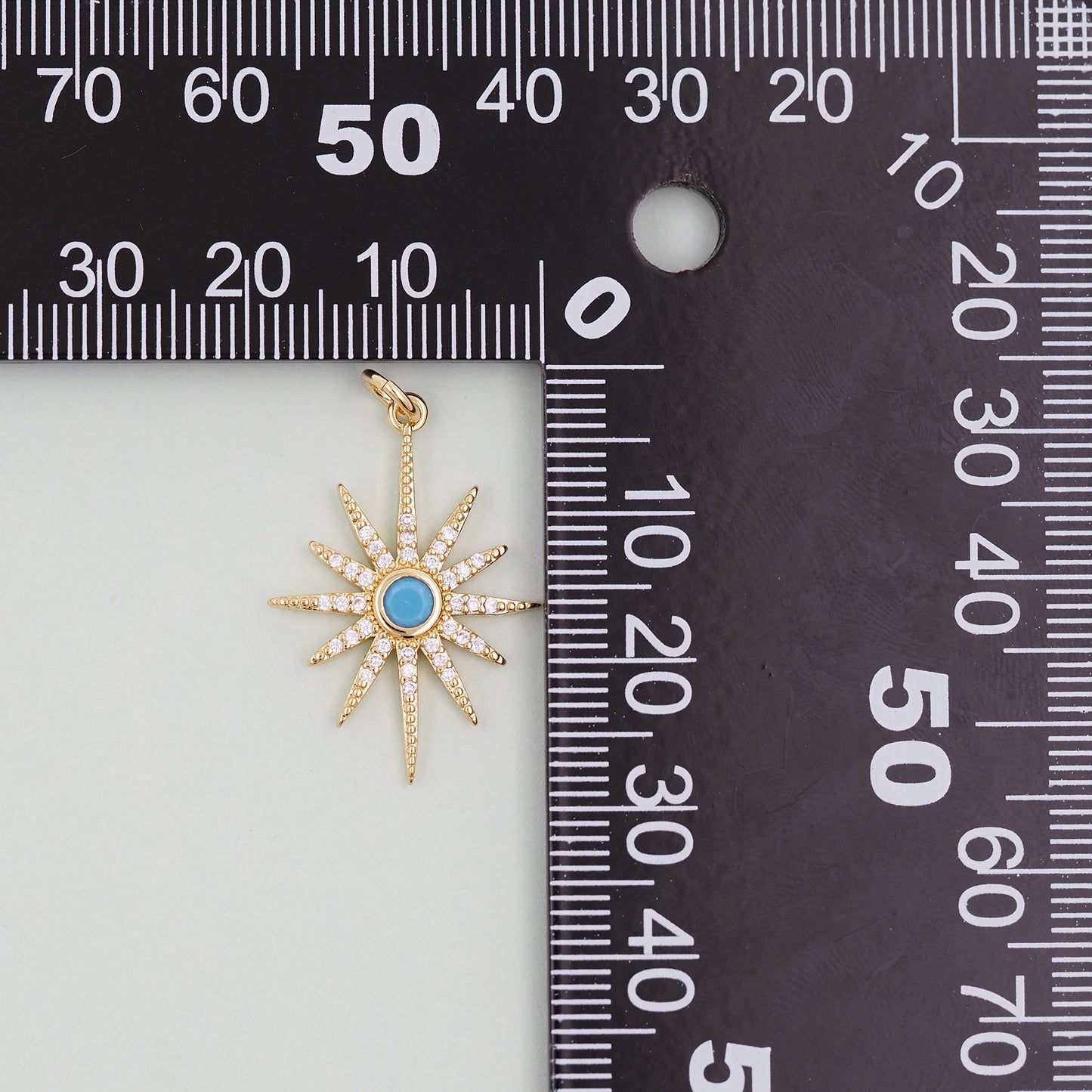 Gold Star Charms,18K Gold Filled Starburst Pendant,North Star Charm Bracelet Necklace for DIY Jewelry Making Supply