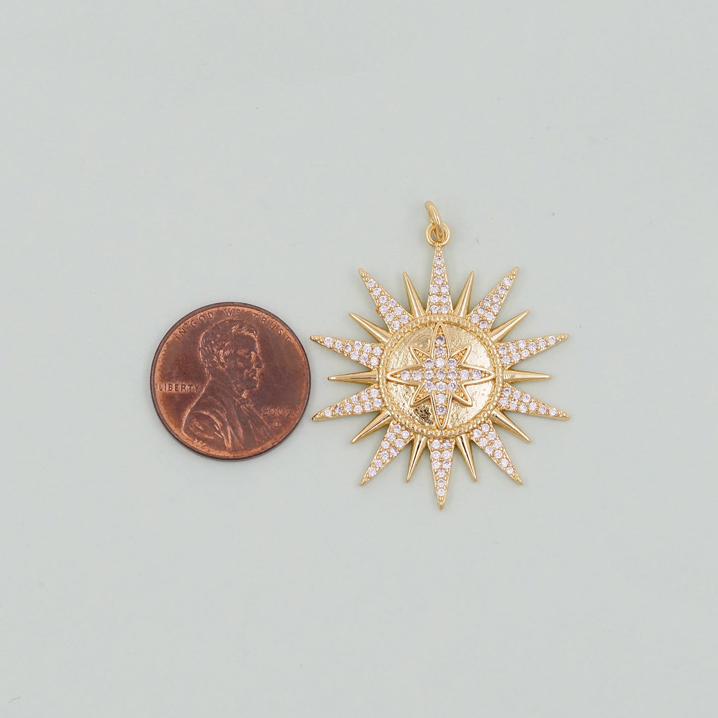 Gold Sun Charms,18K Gold Filled Star Pendant,Celestial Charm Bracelet Necklace for DIY Jewelry Making Supply