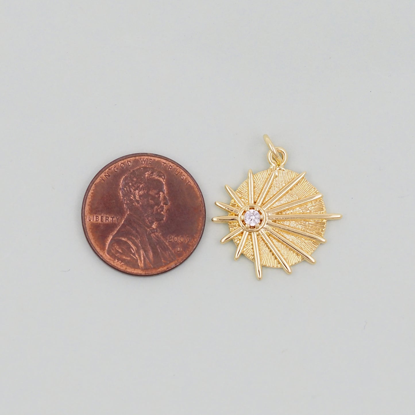 Gold Sun Charms,18K Gold Filled Sun Pendant,Celestial Charm Bracelet Necklace for DIY Jewelry Making Supply